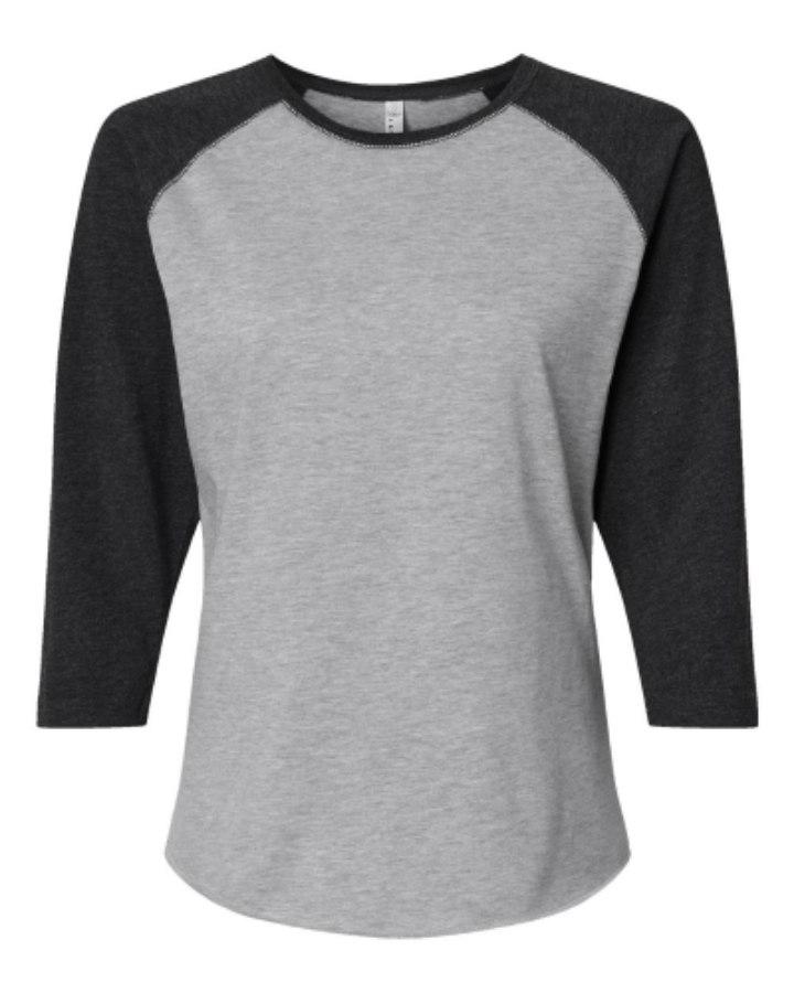 Picture of LAT Women's Baseball Fine Jersey 3/4 Sleeve Tee