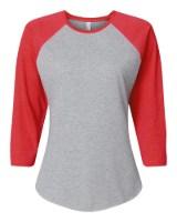 Picture of LAT Women's Baseball Fine Jersey 3/4 Sleeve Tee