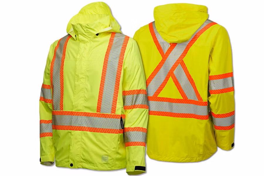 Picture of Tough Duck Safety Hi-Vis Packable Rain Jacket