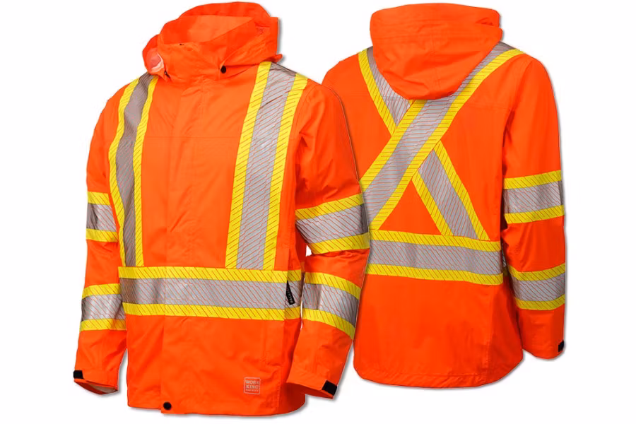 Picture of Tough Duck Safety Hi-Vis Packable Rain Jacket