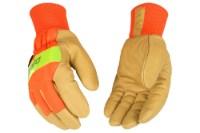Picture of Kinco Hi-Vis Lined Pigskin Leather Palm Gloves with Knit Wrist