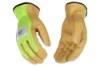 Picture of Kinco Hi-Vis Unlined Mesh Back Grain Pigskin Leather Driver Gloves Lime or
Orange