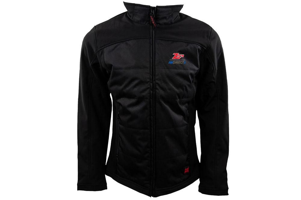 Picture of Tough Duck Poly Oxford Hybrid Soft Shell Jacket Black with Zip's Logo