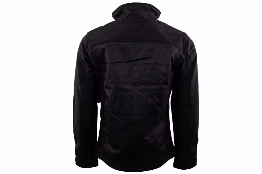 Picture of Tough Duck Poly Oxford Hybrid Soft Shell Jacket Black with Zip's Logo