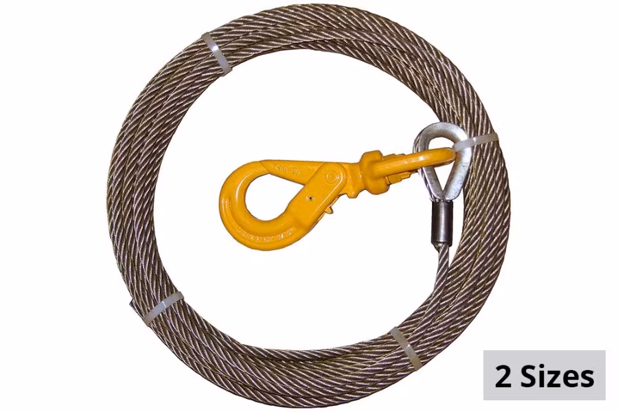 Picture of B/A Products Fiber Core Winch Cable with Self-Locking Swivel Hook