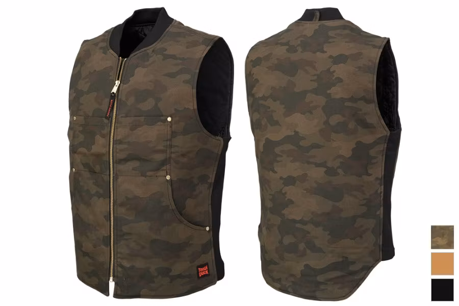 トップス THROTTLE WORKS Touring Duck Brown Vest Tough Duck Moto Vest | Zip's Outfitters