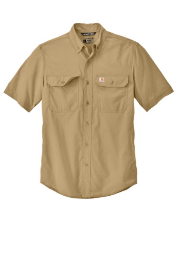 Carhartt Force Solid Short Sleeve Button-Up Shirt Feature Close-up