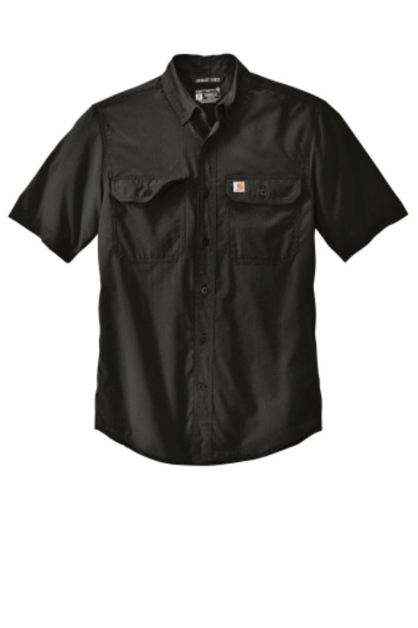 Carhartt Force Solid Short Sleeve Button-Up Shirt Close Up Detail