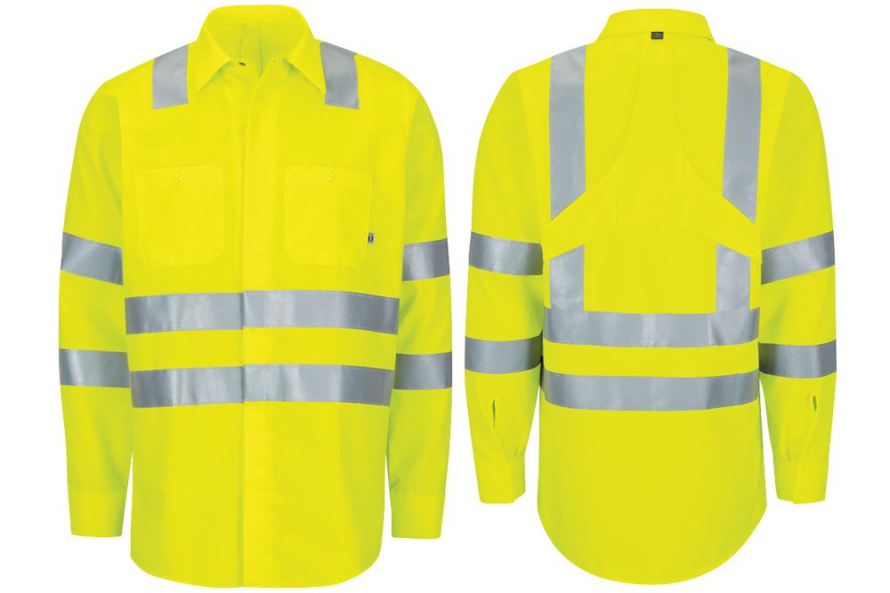 Picture of Red Kap Hi-Vis Long Sleeve Oilblok Class 3 Ripstop Work Shirt