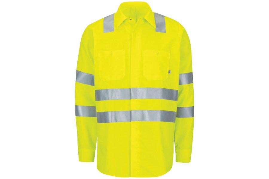 Picture of Red Kap Hi-Vis Long Sleeve Oilblok Class 3 Ripstop Work Shirt