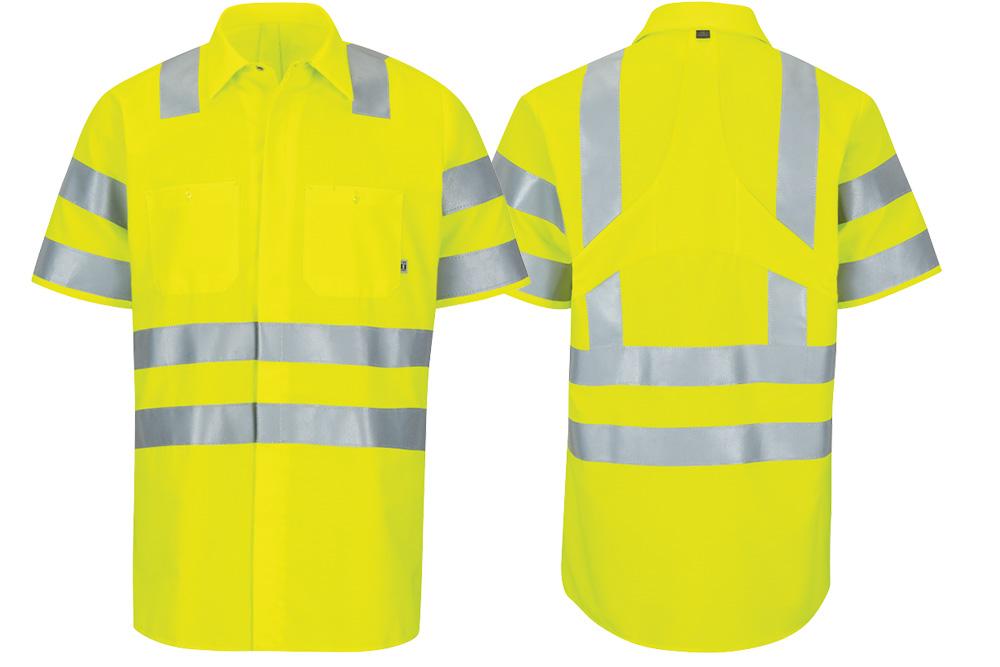 Picture of Red Kap Hi-Vis Short Sleeve Oilblok Class 3 Ripstop Work Shirt
