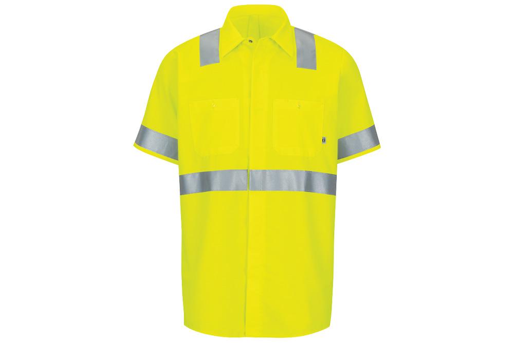 Picture of Red Kap Hi-Vis Short Sleeve Oilblok Class 3 Ripstop Work Shirt