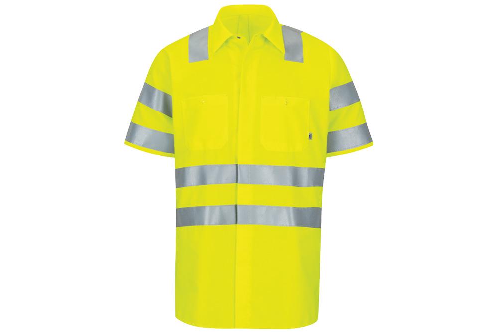 Picture of Red Kap Hi-Vis Short Sleeve Oilblok Class 3 Ripstop Work Shirt