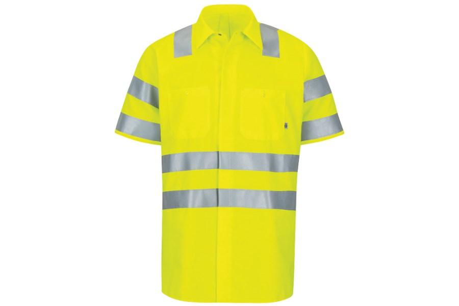 Picture of Red Kap Hi-Vis Short Sleeve Oilblok Class 3 Ripstop Work Shirt