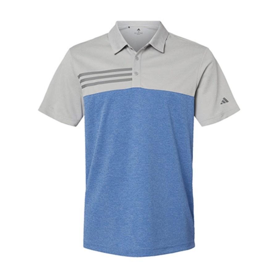 Picture of Adidas Heathered Colorblocked 3-Stripes Polo