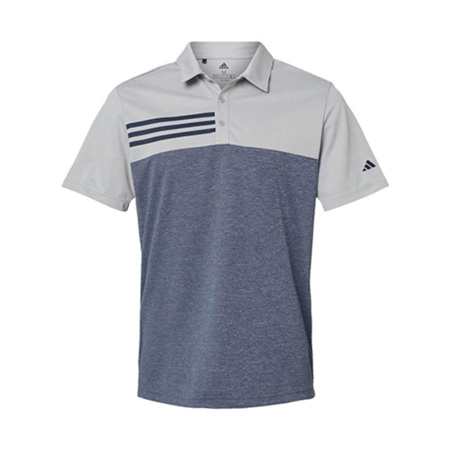Picture of Adidas Heathered Colorblocked 3-Stripes Polo