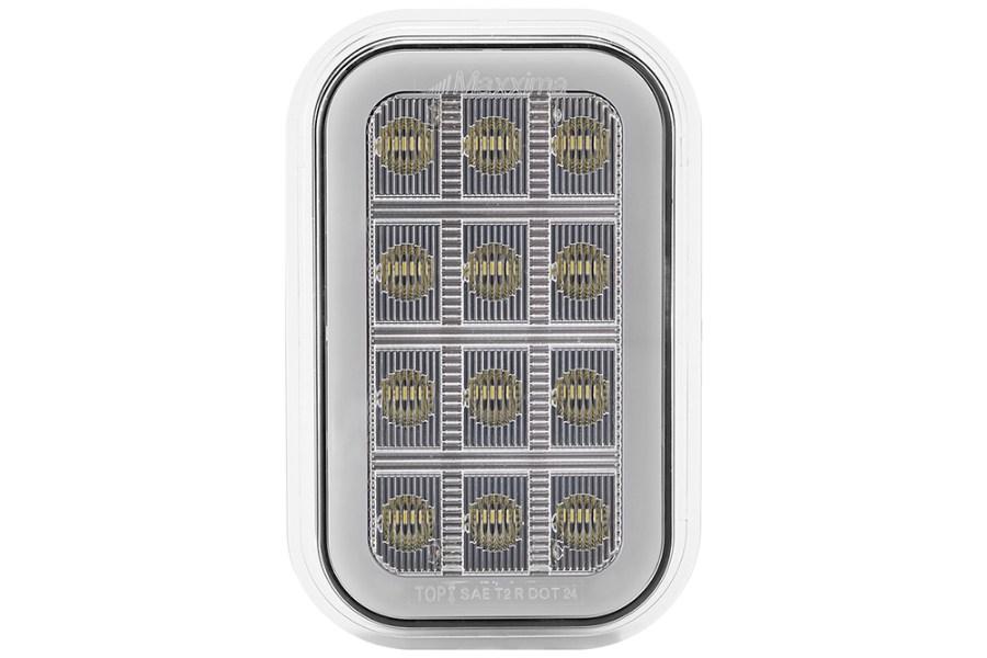 Picture of Maxxima 3"x5" White Rectangular Back Up - Red Taillight Glow Edge