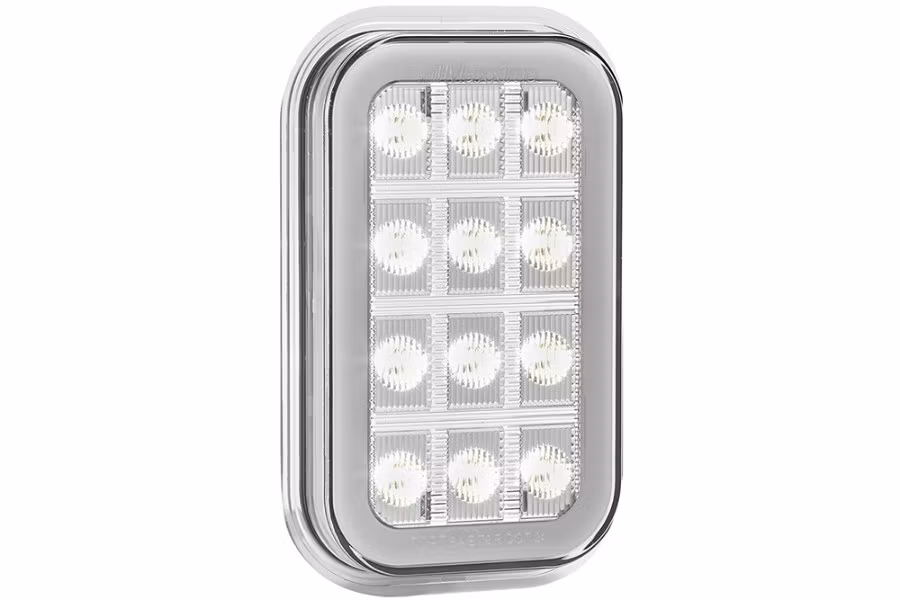 Picture of Maxxima 3"x5" White Rectangular Back Up - Red Taillight Glow Edge