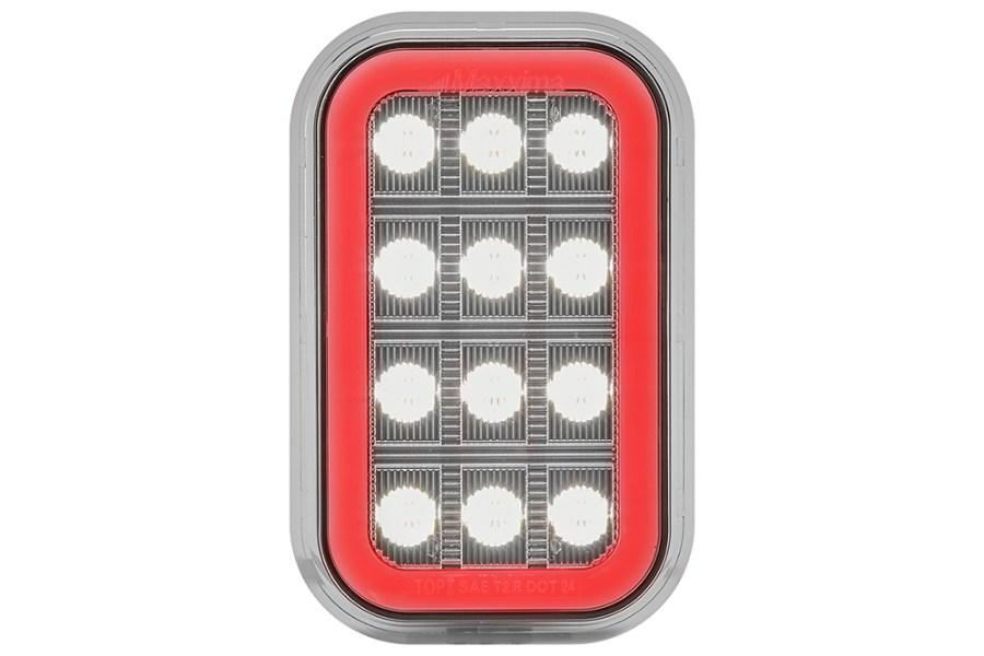 Picture of Maxxima 3"x5" White Rectangular Back Up - Red Taillight Glow Edge