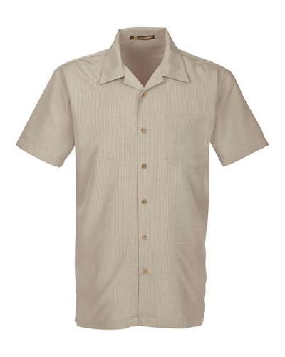Picture of Harriton Men's Barbados Textured Camp Shirt