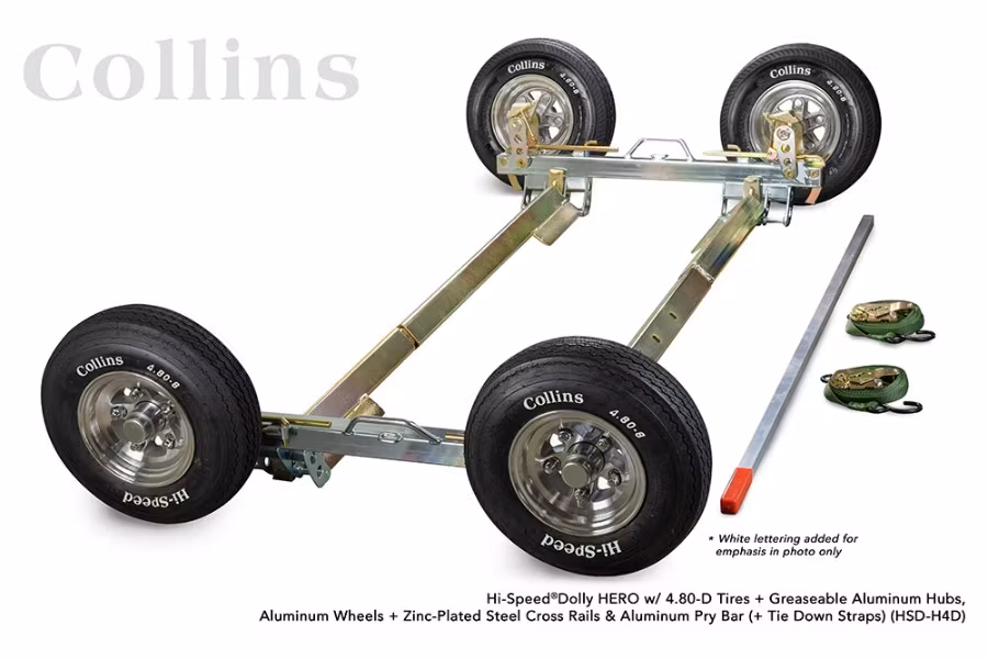 Picture of Collins Hi-Speed Dolly HERO Zinc Plated Aluminum Cross Rails & Aluminum Diamond Cut Wheel