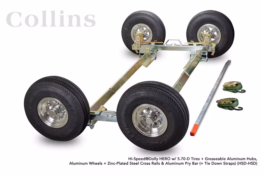 Picture of Collins Hi-Speed Dolly HERO Zinc Plated Aluminum Cross Rails & Aluminum Diamond Cut Wheel