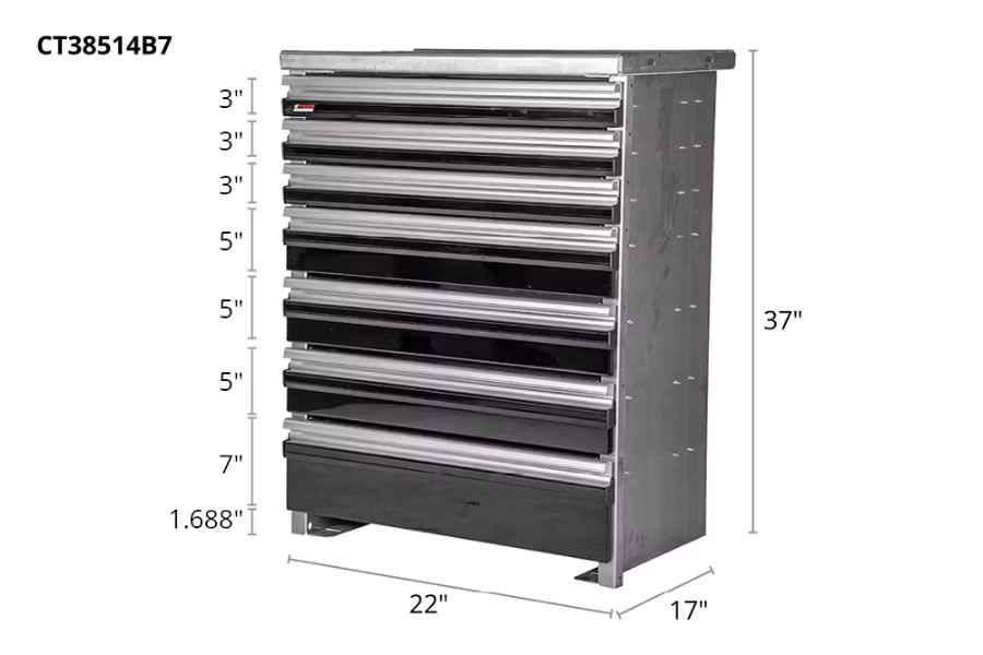 Picture of CTech 7 Drawer Black Toolbox Systems