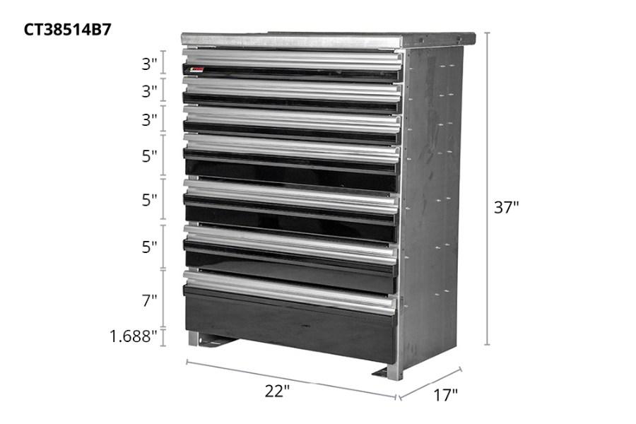 Picture of CTech 7 Drawer Black Toolbox Systems