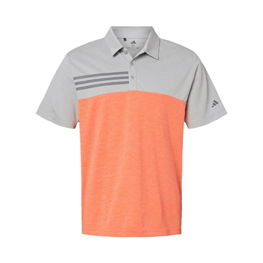 Picture of Adidas Heathered Colorblocked 3-Stripes Polo