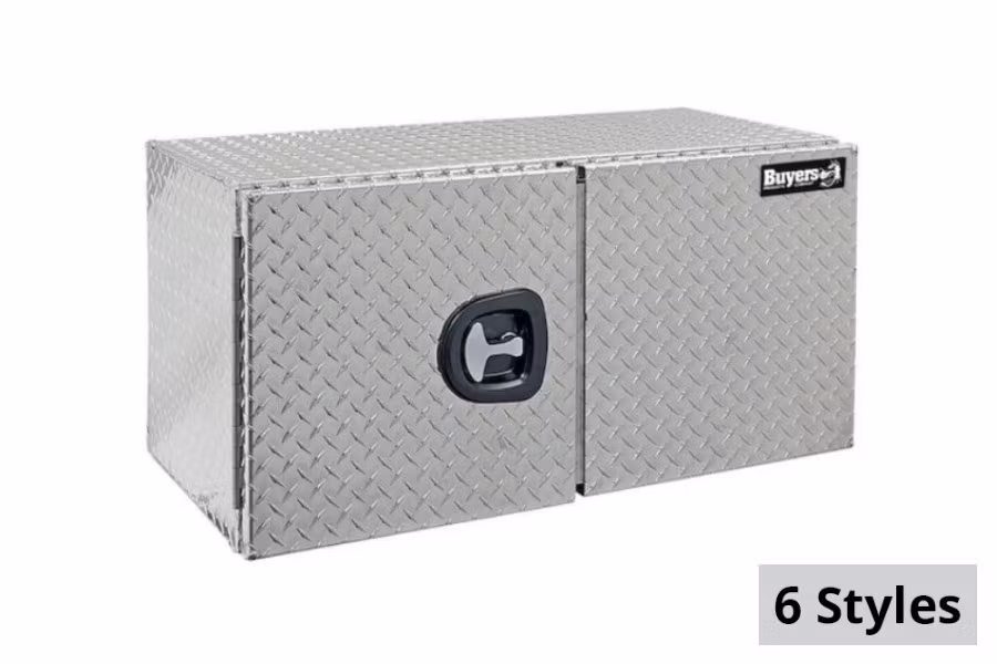 Picture of Buyers Diamond Tread Double Door Aluminum Underbody Truck Box w/Barn Door Series