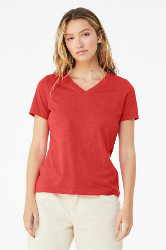 Picture of BELLA+CANVAS Women's Relaxed Heather CVC V-Neck Tee