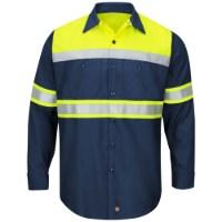 Picture of Red Kap Hi-Visibility Colorblock Ripstop Long Sleeve Work Shirt