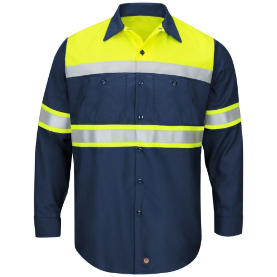 Picture of Red Kap Hi-Visibility Colorblock Ripstop Long Sleeve Work Shirt
