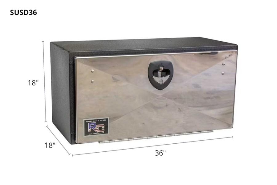 Picture of RC Industries Black Powder Coated Steel Toolbox w/Stainless Steel Door