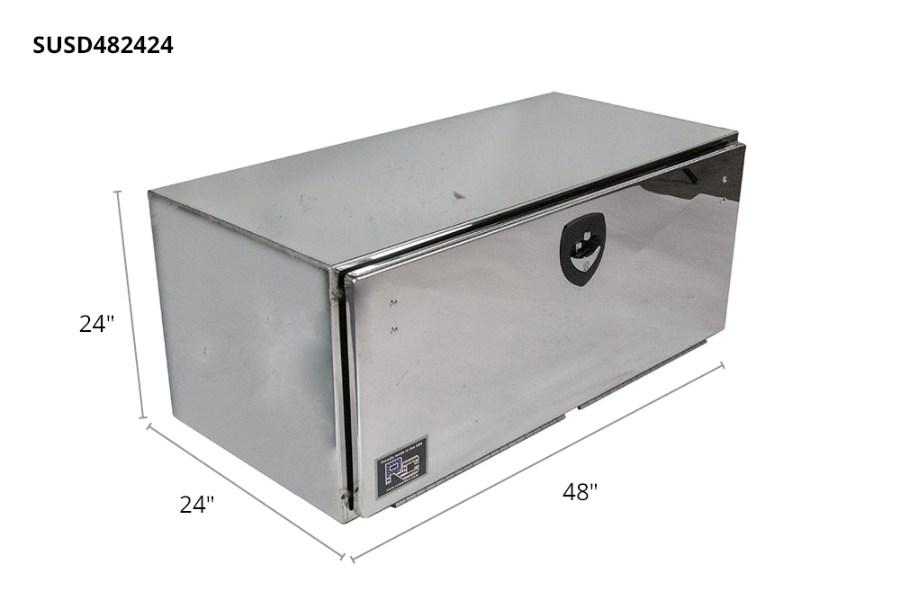 Picture of RC Industries Black Powder Coated Steel Toolbox w/Stainless Steel Door