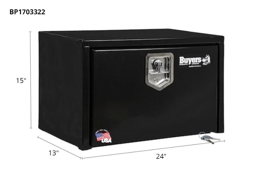 Picture of Buyers Black Steel Compact Single T-Handle Latch Underbody Toolbox