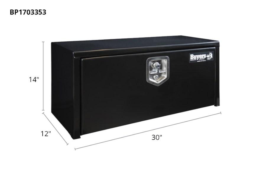 Picture of Buyers Black Steel Compact Single T-Handle Latch Underbody Toolbox