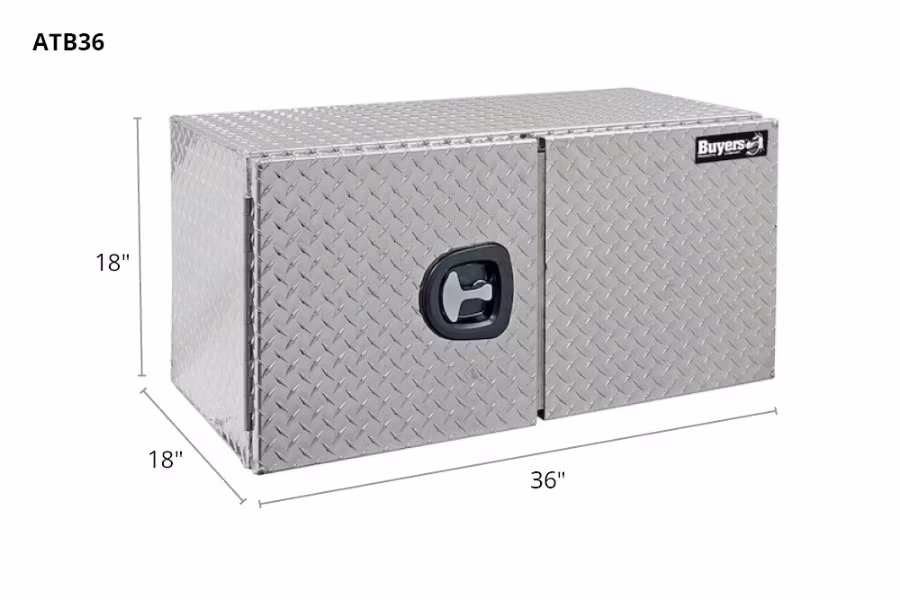 Picture of Buyers Diamond Tread Double Door Aluminum Underbody Truck Box w/Barn Door Series