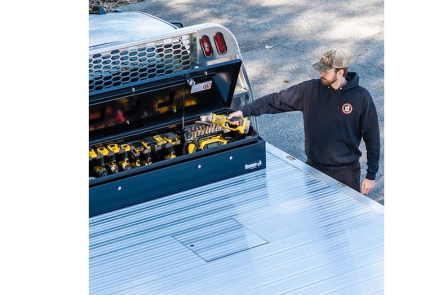 Picture of Buyers Heavy Duty Gloss Black Steel Flatbed Box