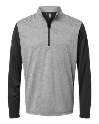 Picture of Adidas Men's Ultimate365 Heather Block Print 1/4-Zip Pullover
