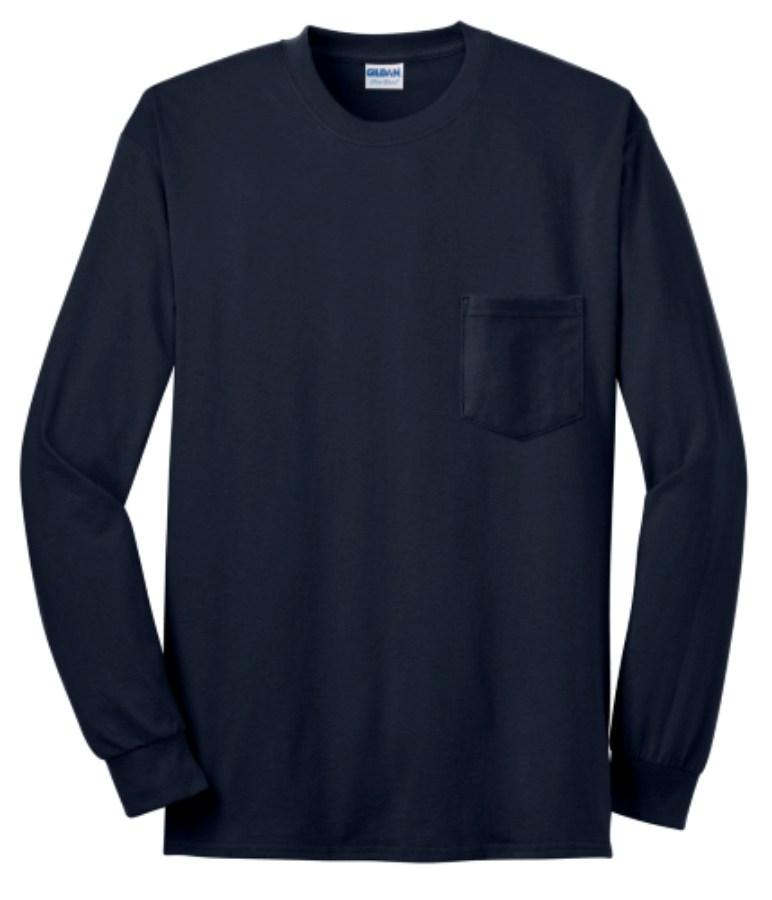 Picture of Gildan Ultra Cotton 100% US Cotton Long Sleeve T-Shirt with Pocket