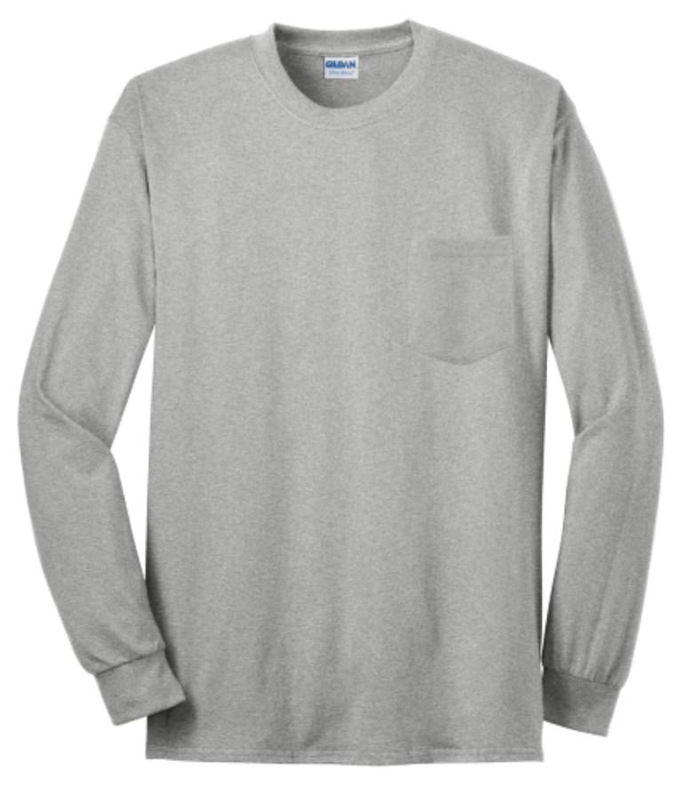 Picture of Gildan Ultra Cotton 100% US Cotton Long Sleeve T-Shirt with Pocket