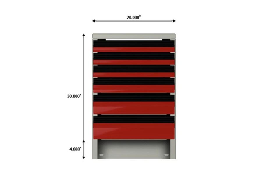 Picture of CTech 9451360 Red and Black 6 Drawer