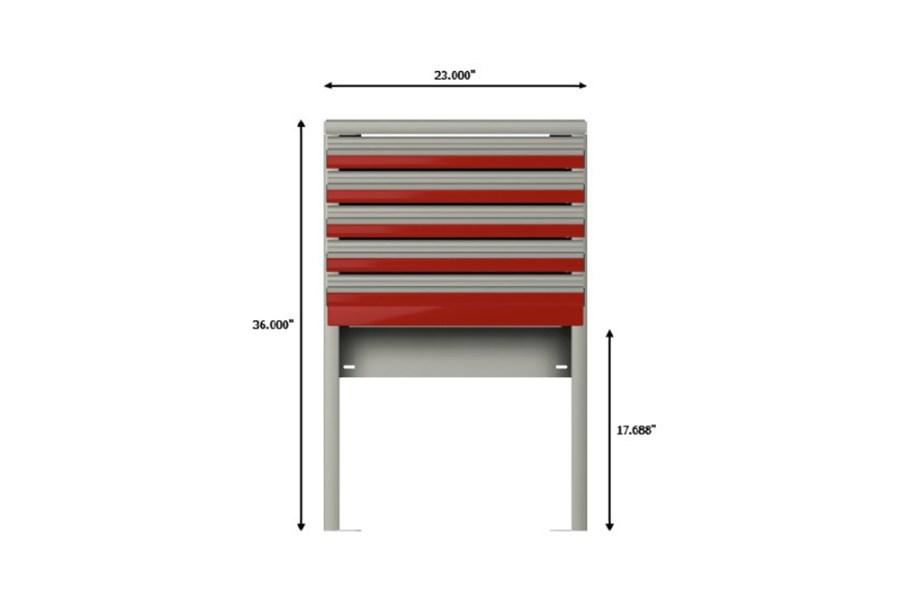Picture of CTech NWWSD Front Cabinet 5 Drawer Red Box