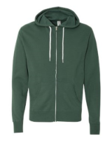 Independent Trading Co. Unisex Lightweight Full-Zip Hooded Sweatshirt Perspective View