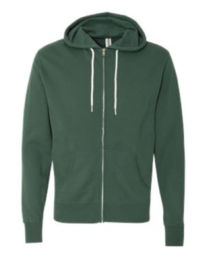 Independent Trading Co. Unisex Lightweight Full-Zip Hooded Sweatshirt Perspective View