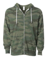 Independent Trading Co. Unisex Lightweight Full-Zip Hooded Sweatshirt Close Up Detail
