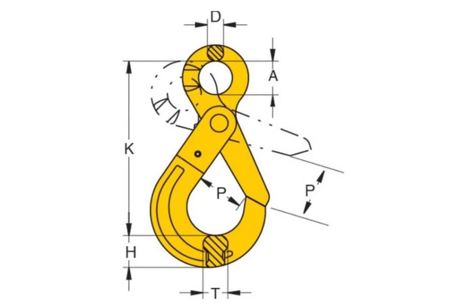 Picture of Yoke 7/32" G80 Eye Self-Locking Hook