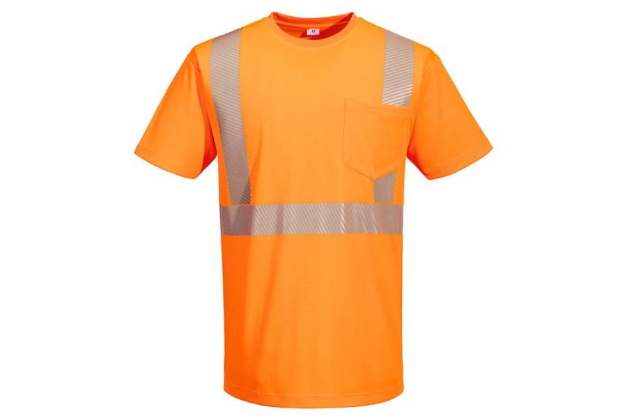 Portwest Hi-Vis Lightweight S/S T-Shirt Segmented Tape Additional Angle