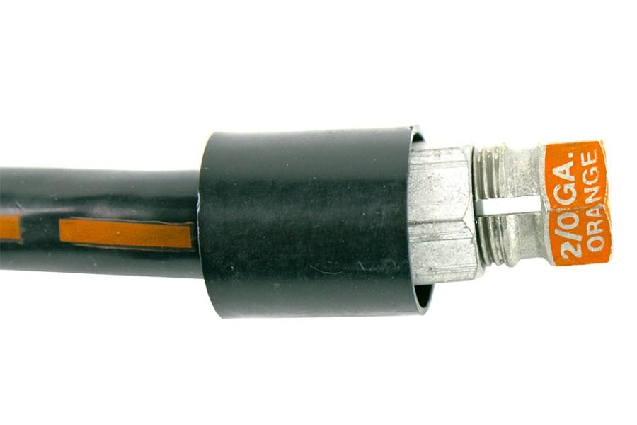 Picture of Quick Cable 2/0 Gauge Top Post Negative Heavy Duty Compression Connector Replacement Ends